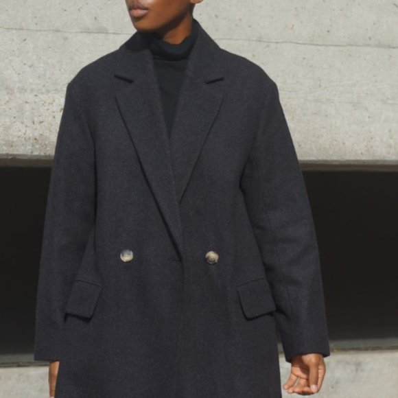 Relaxed Double-Breasted Coat club monaco size xs - Picture 3 of 5